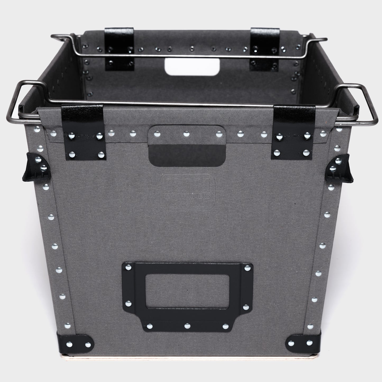 Large rectangle storage box with bale arms - front view image 2 - Damon Containers UK