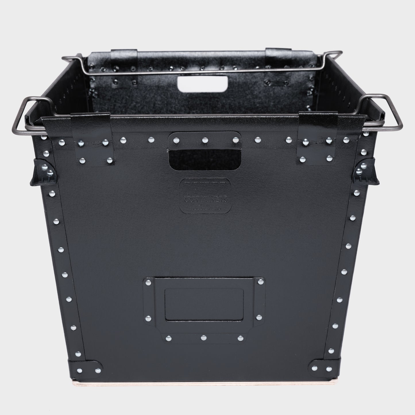 The Rectangle One - Medium black rectangle Damon storage container with bale arms - front image 2