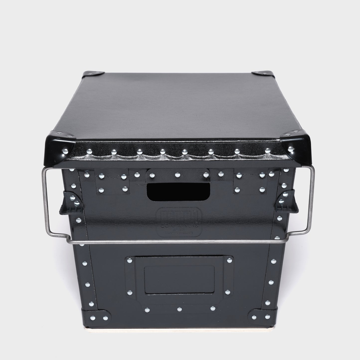 Small rectangle storage box with bale arms and lid - Damon Containers UK