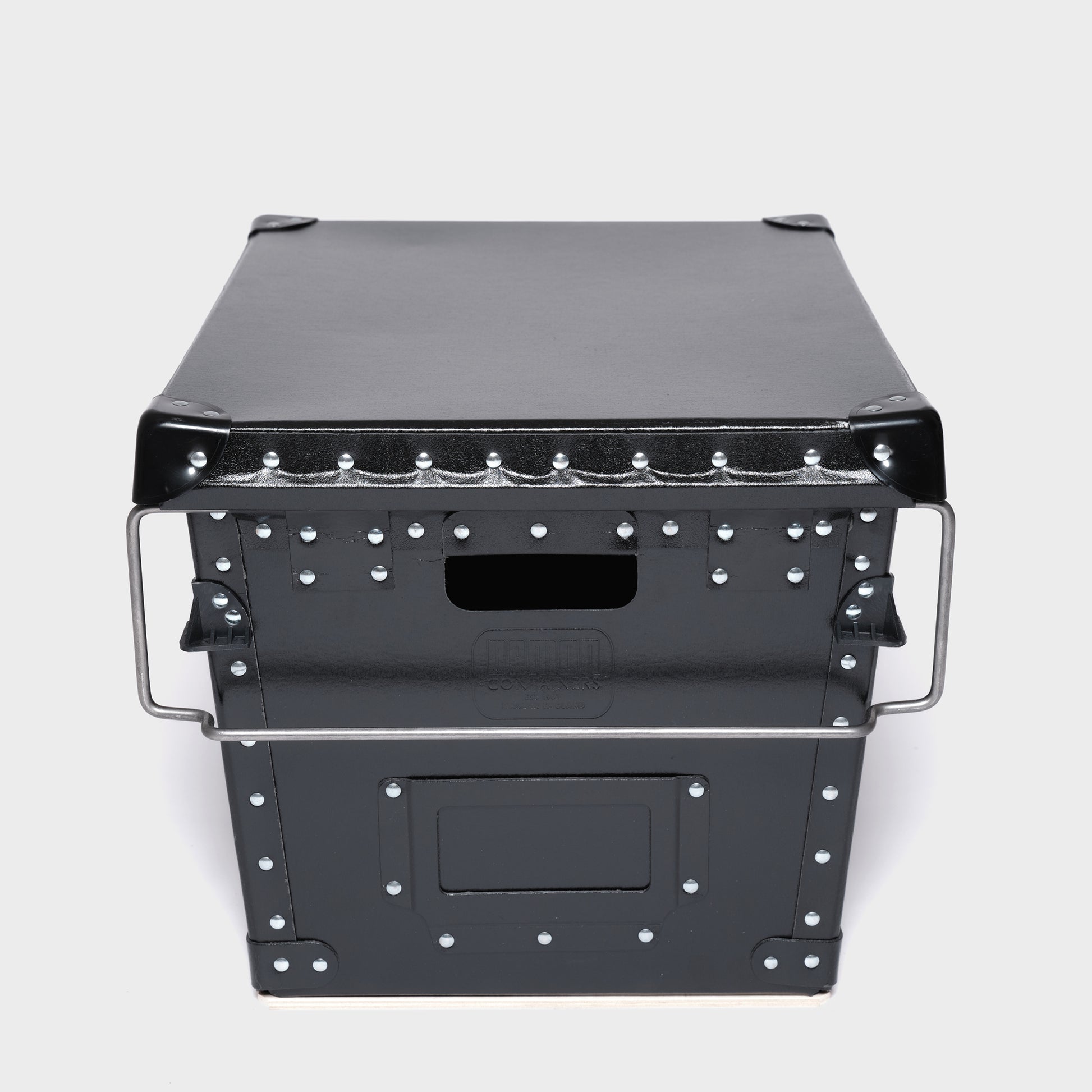 Small rectangle storage box with bale arms and lid - Damon Containers UK