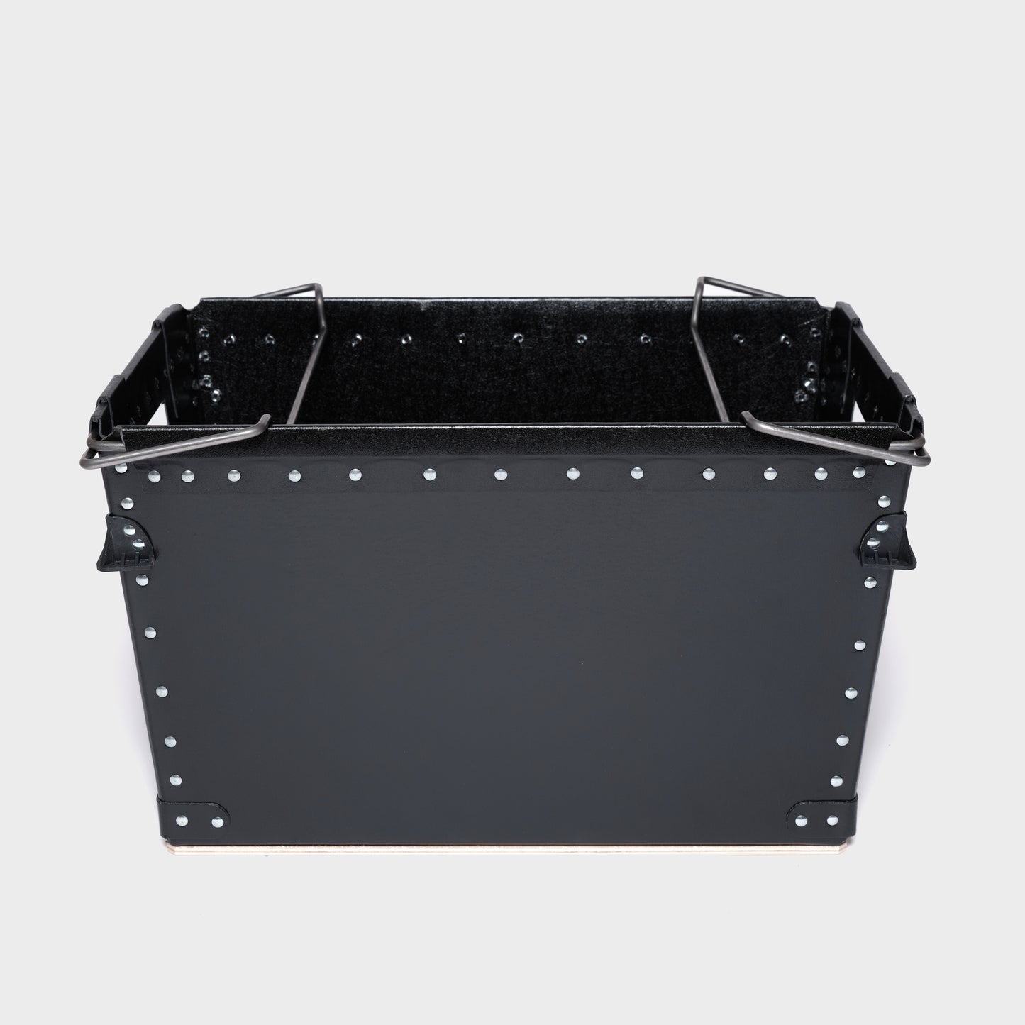 Small rectangle storage box with bale arms - side view - Damon Containers UK