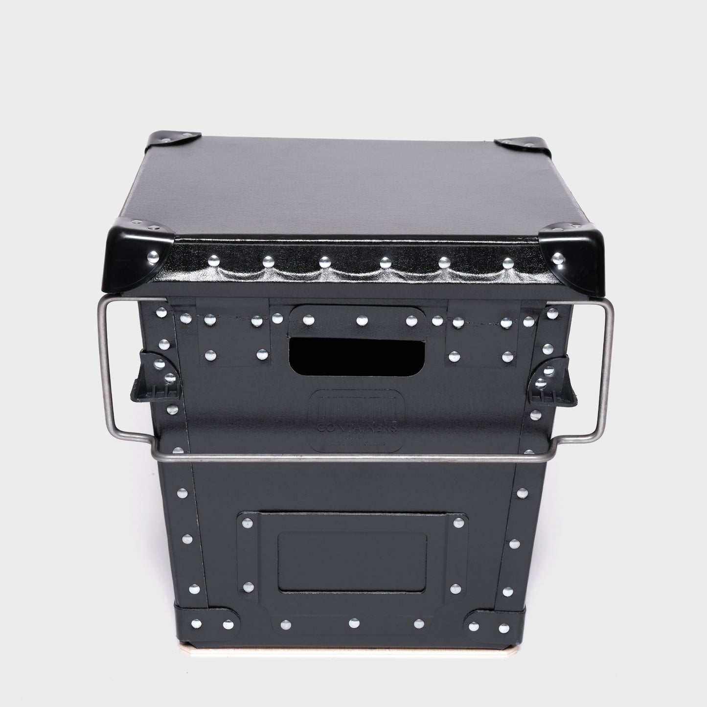 'The Square One' | Black Damon Storage container with lid and bale arms